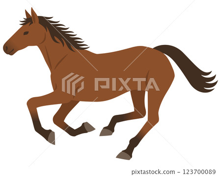 Illustration of running horse 123700089