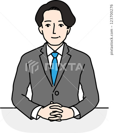 Middle-aged man in a suit facing forward 123700276