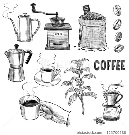 Stylish coffee utensil set 123700288