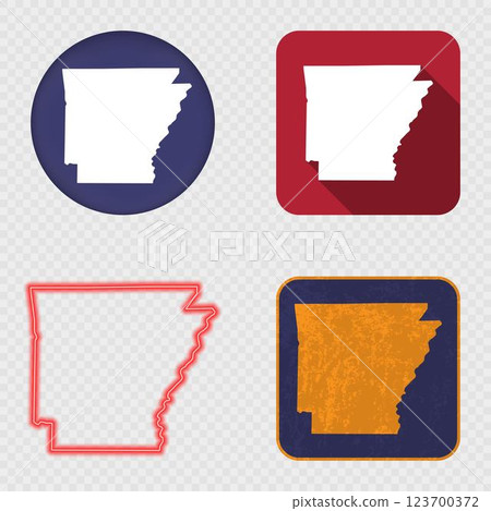 Arkansas State Map Icons Collection 123700372
