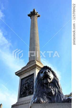 Nelson's Column in Trafalgar Square, London, England Nelson's Column in Trafalgar Square, London, England 123700422