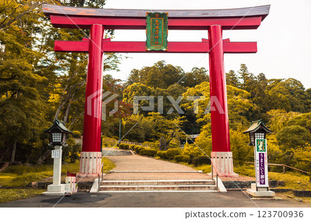 奧州市一宮市鹽釜神社境內的芝彥神社鳥居 123700936
