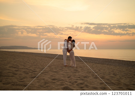 A Gentle Kiss At The Beach And Under The Sun  123701011