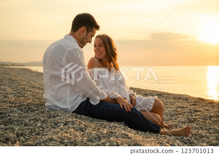 Smiling And Joy On The Beach Of Love  123701013
