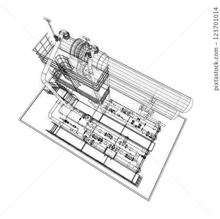 Petroleum heater exchanger. Vector rendering of 3d 123701014