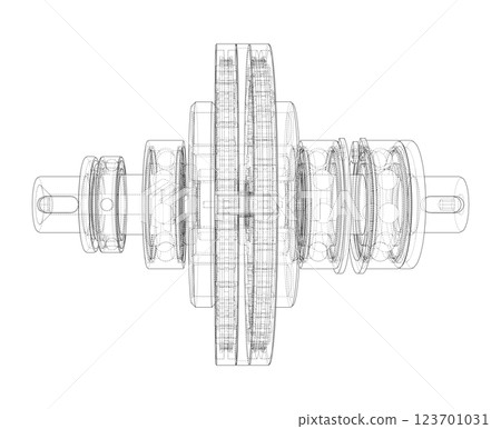Wave Reducer. Vector illustration, 3d render Wave Reducer. Vector illustration, 3d render 123701031