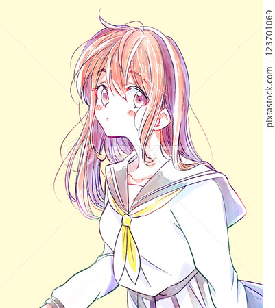 水手服女學生,冬季服裝,卡通插圖 水手服女學生,冬季服裝,卡通插圖 123701069