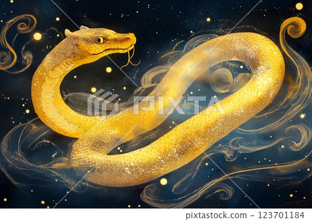 Colorful dragon in night sky 123701184