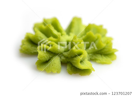 Wasabi portion on white background. Wasabi portion on white background. 123701207