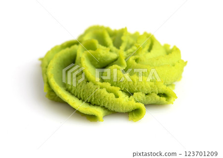 Wasabi portion on white background. Wasabi portion on white background. 123701209