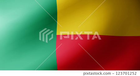 Waving flag of Benin. National flag of Benin background 123701252