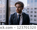 portrait of confident businessman outdoors 123701320