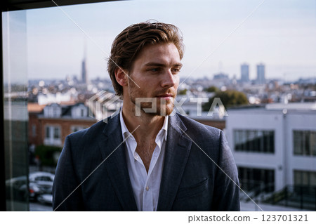 portrait of confident businessman outdoors 123701321
