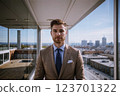 portrait of confident businessman outdoors 123701322