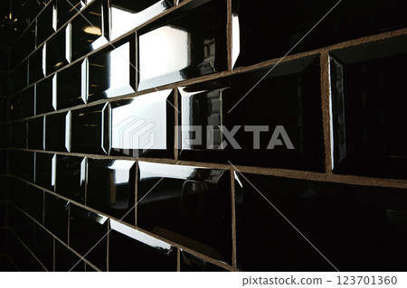Dark walls embody contemporary elegance, contemporary finish reflecting subtle shine, contemporary flair elevating moody ambiance, appealing to upscale residences seeking editorial edge 123701360