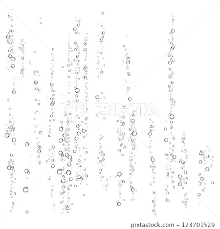 Oxygen air bubbles  flow  in water on white  background. 123701529