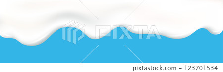 Yogurt wave realistic 3d texture, dripping cream. 123701534