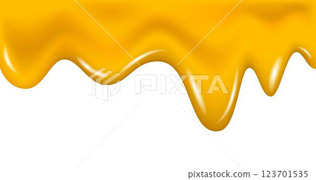 Vector melted bee honey background, melting cheese liquid border. Vector melted bee honey background, melting cheese liquid border. 123701535