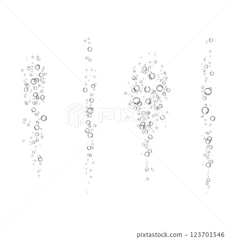 Oxygen air bubbles  flow  in water on white  background. 123701546