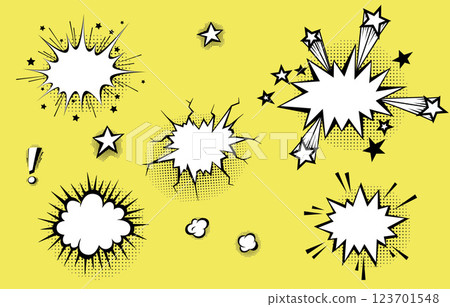 Speech bubbles with halftone shadows in cartoon, comic style. Speech bubbles with halftone shadows in cartoon, comic style. 123701548