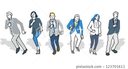 Startup image illustration - Business person running at full speed - White background illustration material 123701611