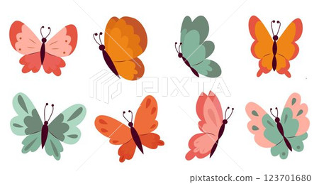 set of butterfly illustrations cute vector butterflies 123701680