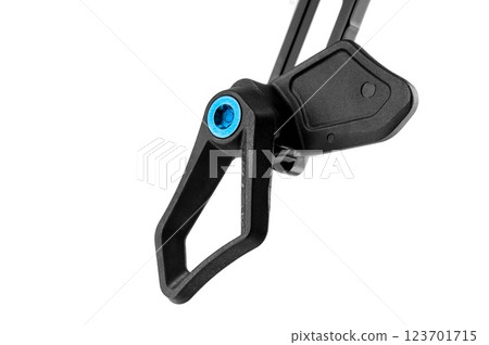 Chain guide bicycle part designed for oval bicycle chainrings isolated on white background 123701715