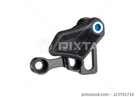 Chain guide bicycle part designed for oval bicycle chainrings isolated on white background 123701718