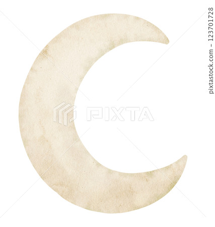 Gentle watercolor Crescent Moon illustration in soothing pastel tones. Drawing of celestial object for dreamy nursery decor, kids room decorations. Art for childish invitations or greeting cards. Gentle watercolor Crescent Moon illustration in soothing pastel tones. Drawing of celestial object for dreamy nursery decor, kids room decorations. Art for childish invitations or greeting cards. 123701728
