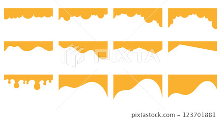 Yellow Wave and Drip Edge Shape Set, Decorative Borders for Graphic Design, Website Elements, Invitations, and Craft Projects Yellow Wave and Drip Edge Shape Set, Decorative Borders for Graphic Design, Website Elements, Invitations, and Craft Projects 123701881
