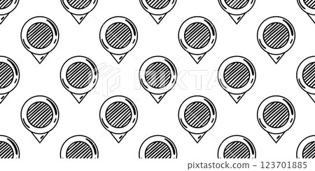 A seamless black-and-white pattern featuring striped hand-drawn location pins, ideal for navigation, mapping, and modern designs. A seamless black-and-white pattern featuring striped hand-drawn location pins, ideal for navigation, mapping, and modern designs. 123701885