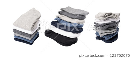 New Cotton Socks Isolated, Folded Sportswear Set, Classic Unisex Cotton Socks Collection New Cotton Socks Isolated, Folded Sportswear Set, Classic Unisex Cotton Socks Collection 123702070