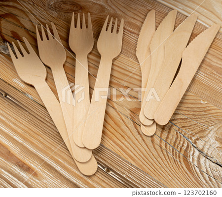 Paper Plate, Fork, Knife, Eco Tableware, Disposable Cutlery, Biodegradable, Eco Bio Table Setting for Picnic Paper Plate, Fork, Knife, Eco Tableware, Disposable Cutlery, Biodegradable, Eco Bio Table Setting for Picnic 123702160