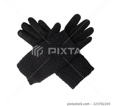 Winter Gloves Isolated, Touchscreen Wool Glove, Touch Screen Knitted Mittens, Warm Red Gloves 123702203