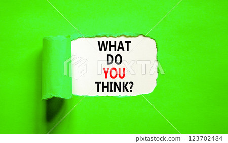 What do you think symbol. Concept words What do you think on beautiful white paper. Beautiful green table green background. Business and What do you think concept. Copy space. What do you think symbol. Concept words What do you think on beautiful white paper. Beautiful green table green background. Business and What do you think concept. Copy space. 123702484