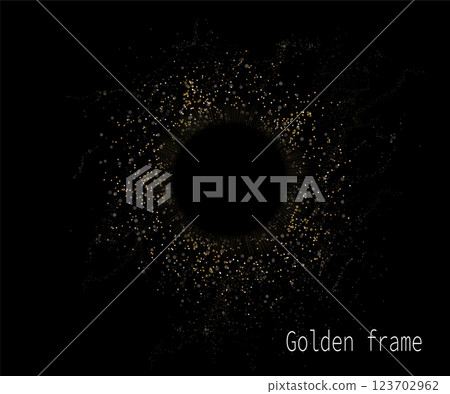 Round frame with shiny gold tinsel, a magnificent design component Round frame with shiny gold tinsel, a magnificent design component 123702962