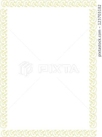 Easter bunny celebration frame. Simple linear rabbit sitting on the moon. Easter bunny silhouettes 123703182