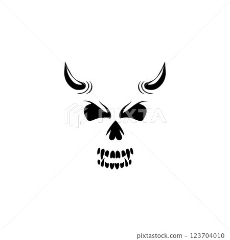 Diabolic skull with grunge textures for Gothic and spooky designs. Diabolic skull with grunge textures for Gothic and spooky designs. 123704010