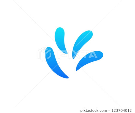 Abstract blue wave design with five dynamic shapes on a white background Abstract blue wave design with five dynamic shapes on a white background 123704012