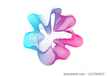 Neon sound waves. Sound lines, radial spectrum. Colorful cover for a musical poster and album. Radial abstract spectrum vector 123704037