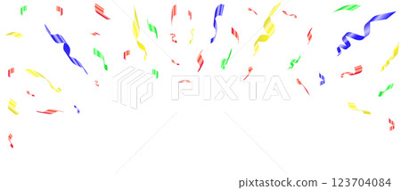 Explosion of color confetti. Shiny flying pieces of foil. Vector festive border for a carnival and postcards for parties. Explosion of color confetti. Shiny flying pieces of foil. Vector festive border for a carnival and postcards for parties. 123704084