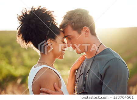 Love, travel and couple in mexico, hug and share intimate moment in countryside, bond at sunset. Freedom, nature and interracial man and woman embrace, talk and enjoy relationship in florida field Love, travel and couple in mexico, hug and share intimate moment in countryside, bond at sunset. Freedom, nature and interracial man and woman embrace, talk and enjoy relationship in florida field 123704501