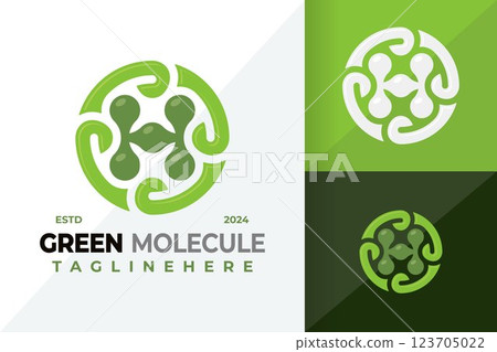 Letter H Green Molecule Symbol Logo Icon Vector Design Illustration Letter H Green Molecule Symbol Logo Icon Vector Design Illustration 123705022