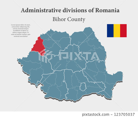 Vector map Romania - Bihor County 123705037