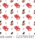 Makeup products pattern. Cosmetics. Hand drawn Illustration. 123705397