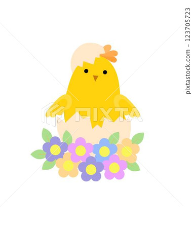 Cute little chick in hatched egg shell, funny yellow flat style cartoon Easter character vector illustration, symbol of festive springtime period clipart for cards, poster, banner, Easter decor Cute little chick in hatched egg shell, funny yellow flat style cartoon Easter character vector illustration, symbol of festive springtime period clipart for cards, poster, banner, Easter decor 123705723
