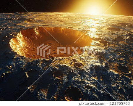 Low-Orbit View of Mars' Rugged Surface 123705763