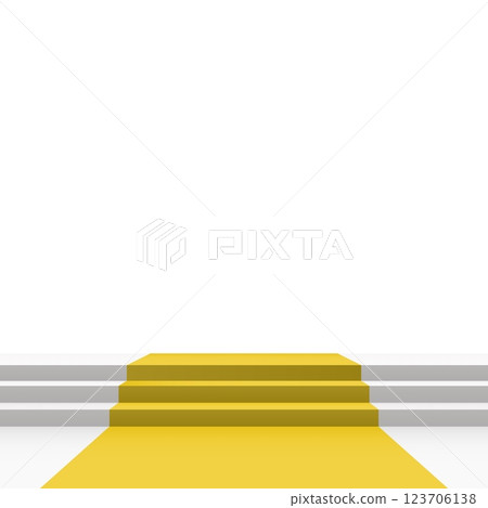 Yellow carpet on stairs on white background Yellow carpet on stairs on white background 123706138