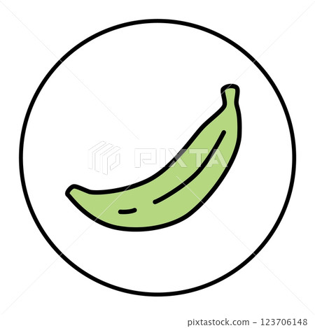 Banana doodle icon hand drawn with thin line in minimalistic style and colored Banana doodle icon hand drawn with thin line in minimalistic style and colored 123706148