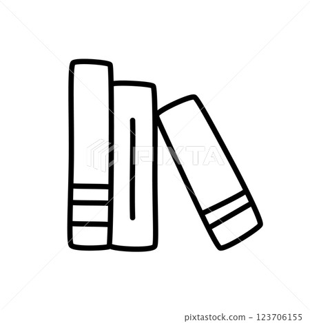 Doodle book shelf icon hand drawn with thin line in minimalistic style Doodle book shelf icon hand drawn with thin line in minimalistic style 123706155